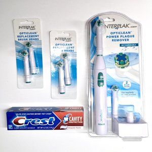 New Interplak Electric ToothBrush Set OptiClean Cordless Rechargeable Power RTGX